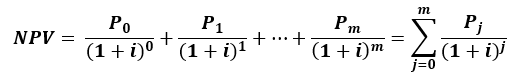 Формула чистой приведенной стоимости (NPV)