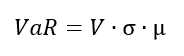 Формула расчета VaR