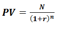 Формула расчета текущей стоимости облигации (дисконтной)