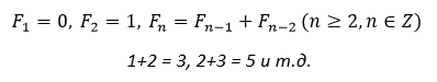 Формула чисел Фибоначчи