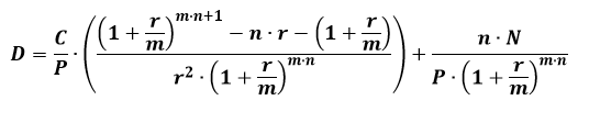 Формула дюрации Маколея, при выплате купона несколько раз в год